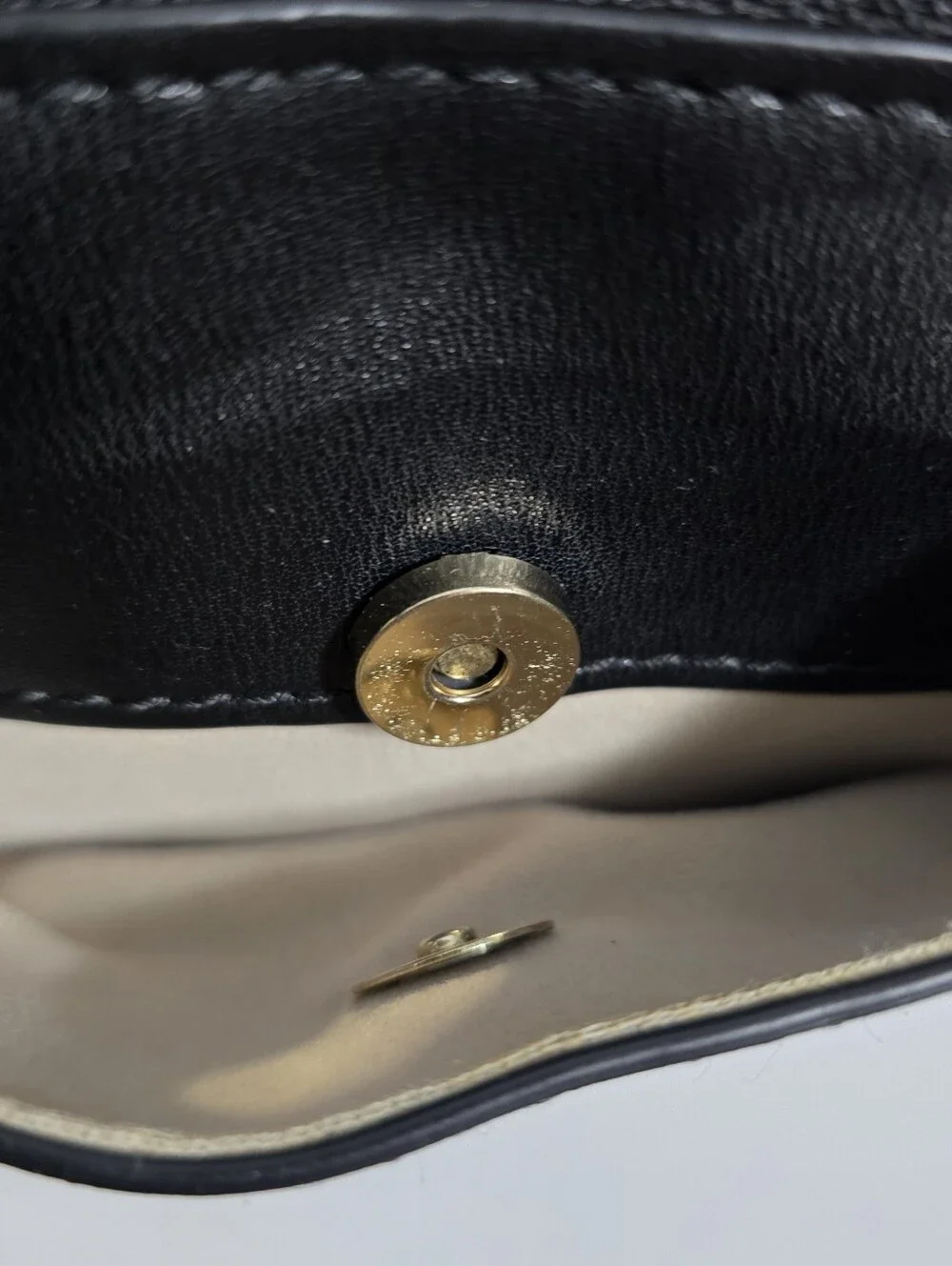 Nanette Lepore Black & Tan Faux Leather Satchel Handbag Purse